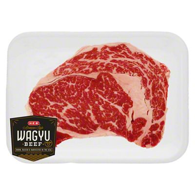 H E B American Style Wagyu Beef Ribeye Steak Boneless Joe V S Smart