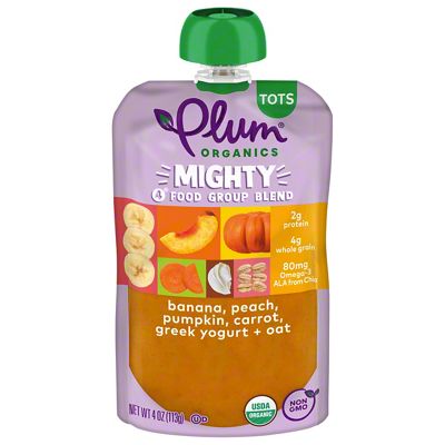 Plum Organics Mighty Pouch Banana Peach Pumpkin Carrot Greek Yogurt