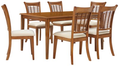 Mid Tone Rectangular Table & 4 Chairs