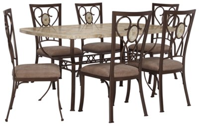 Rectangular Stone Table & 4 Chairs