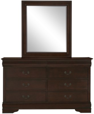 Lilian Dark Tone Dresser & Mirror
