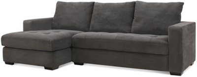 Porter Dk Gray Microfiber Small Left Chaise Sectional