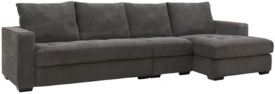 Porter Dk Gray Microfiber Large Right Chaise Sectional
