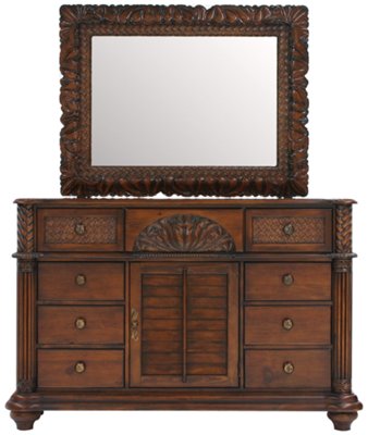 Dark Tone Dresser & Mirror