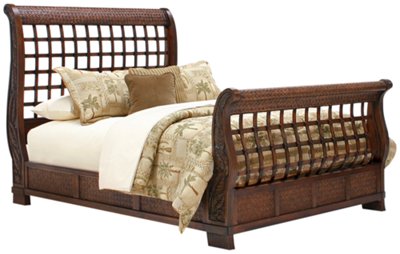 Dark Tone Sleigh Bed