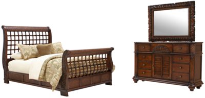 Dark Tone Sleigh Bedroom