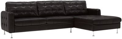 Darby Dk Brown Bonded Leather Right Chaise Sectional