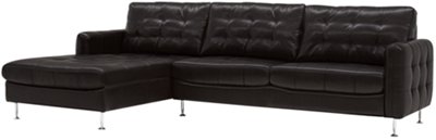 Darby Dk Brown Bonded Leather Left Chaise Sectional