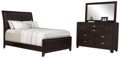 Torino Dark Tone Upholstered Panel Bedroom