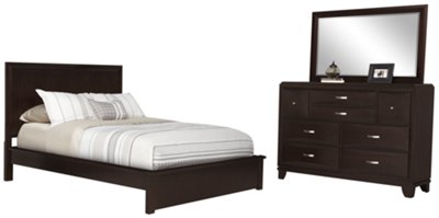 Torino Dark Tone Wood Platform Bedroom
