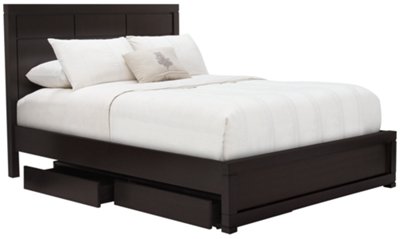 Dark Tone Wood Platform Storage Bed