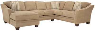 Grant2 Lt Brown Microfiber Left Chaise Sectional