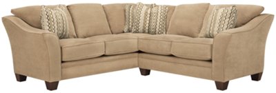 Grant2 Lt Brown Microfiber Two-Arm Sectional