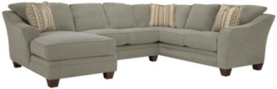 Grant2 Lt Green Microfiber Left Chaise Sectional