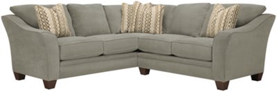 Grant2 Lt Green Microfiber Two-Arm Sectional