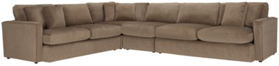 Tara2 Dk Taupe Microfiber Large Two-Arm Sectional