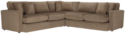 Tara2 Dk Taupe Microfiber Small Two-Arm Sectional