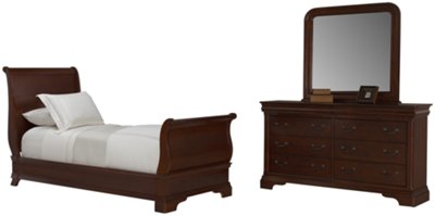 Bella Dark Tone Sleigh Bedroom
