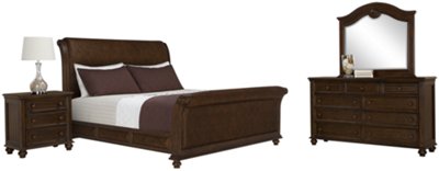 Claire Dark Tone Arched Dresser & Mirror
