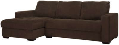 Porter Dk Brown Microfiber Small Left Chaise Sectional