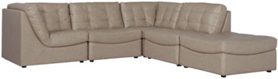 Gypsy Beige Bonded Leather Large Sectional