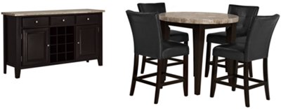 Monark Round Marble High Dining Room