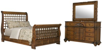 Mid Tone Sleigh Bedroom