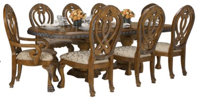 Eden Mid Tone Rectangular Table & 4 Wood Chairs