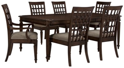 Dark Tone Rectangular Table & 4 Wood Chairs
