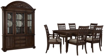Palm Dark Tone China Cabinet