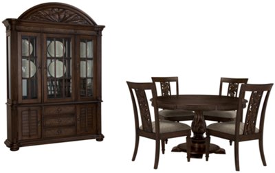 Palm Dark Tone China Cabinet