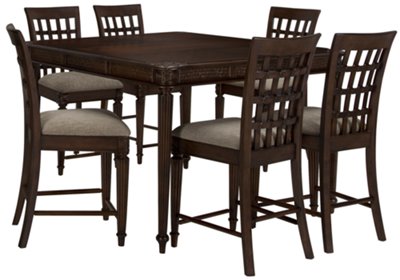 Dark Tone High Table & 4 Wood Barstools