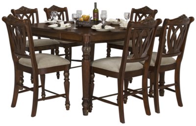 Dark Tone High Table & 4 Wood Barstools