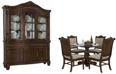 Dark Tone Round Dining Room