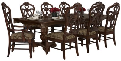 Regal Dark Tone Rectangular Table & 4 Wood Chairs