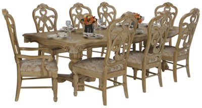 Regal Light Tone Rectangular Table & 4 Wood Chairs