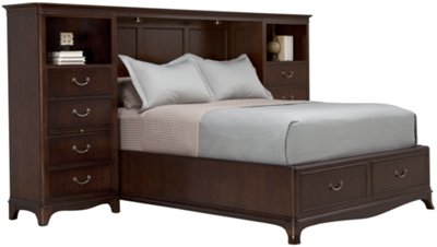 Dark Tone Wall Storage Bed