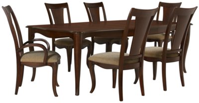 Dark Tone Rectangular Table & 4 Wood Chairs