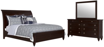 Carly Dark Tone Dresser & Mirror