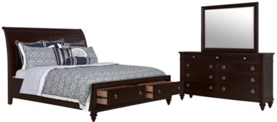 Carly Dark Tone Dresser & Mirror