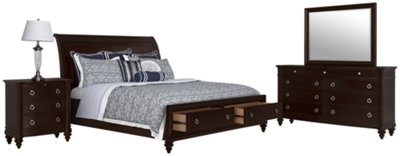 Carly Dark Tone Dresser & Mirror