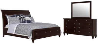 Carly Dark Tone Dresser & Mirror