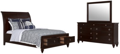 Dark Tone Platform Storage Bedroom