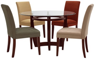 Round Glass Table & 4 Chairs