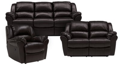 Sophia2 Dk Brown Bonded Leather Manually Reclining Living Room