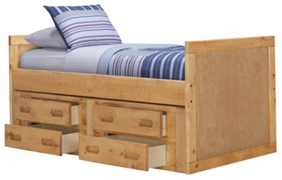 Mid Tone Panel Storage Bed