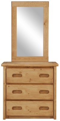Mid Tone Small Dresser & Mirror