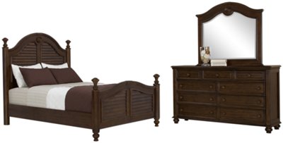 Claire Dark Tone Arched Dresser & Mirror