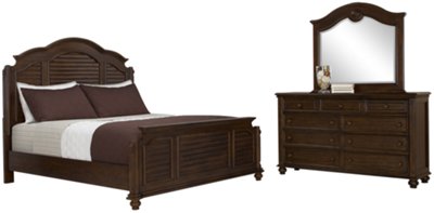 Claire Dark Tone Arched Dresser & Mirror