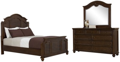 Claire Dark Tone Arched Dresser & Mirror